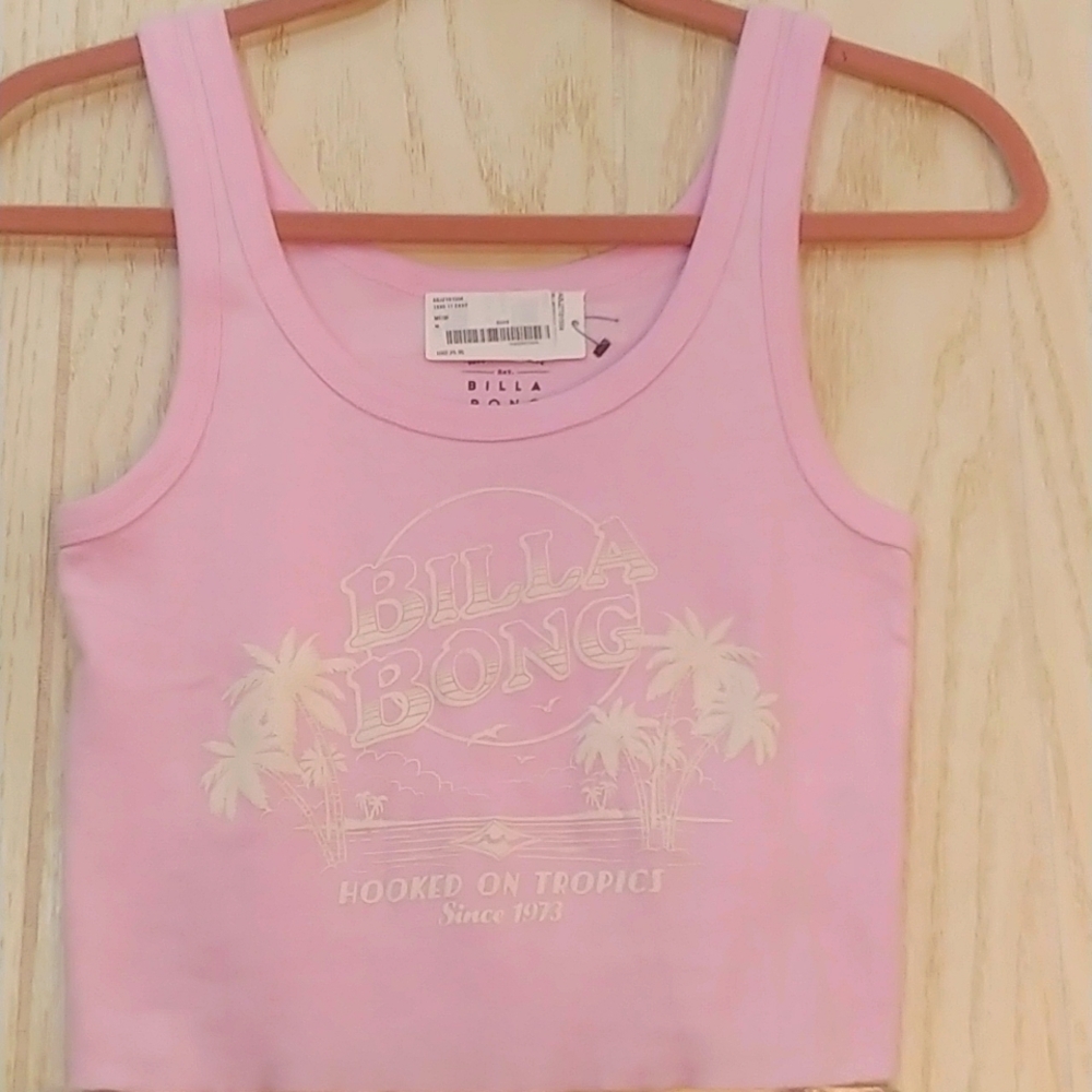 Billabong Take It Easy Cotton Graphic Crop Tank Top PRICE DROP PLEASE READ